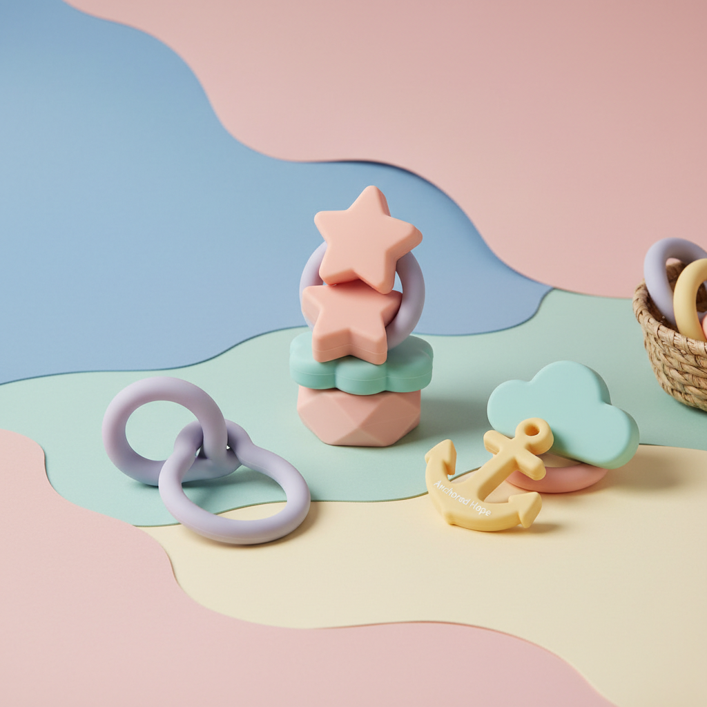 Baby Silicone Teething Toy Set by Anchored Hope